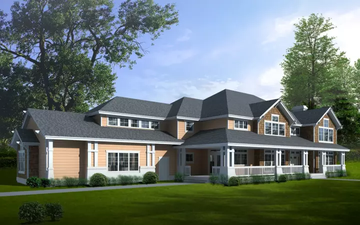 Craftsman house plans 1-319 - front exterior, 5,353 sq ft, 4 bed, 3 bath house plans | Monster House Plans