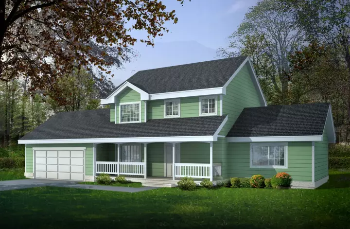 Country house plans 1-325 - front exterior, 1,727 sq ft, 4 bed, 2 bath house plans | Monster House Plans