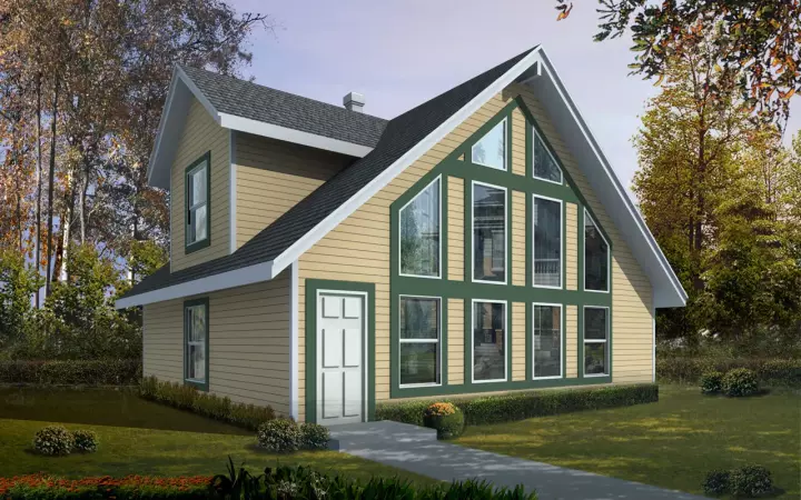 Contemporary house plans 1-337 - front exterior, 1,146 sq ft, 4 bed, 2 bath house plans | Monster House Plans
