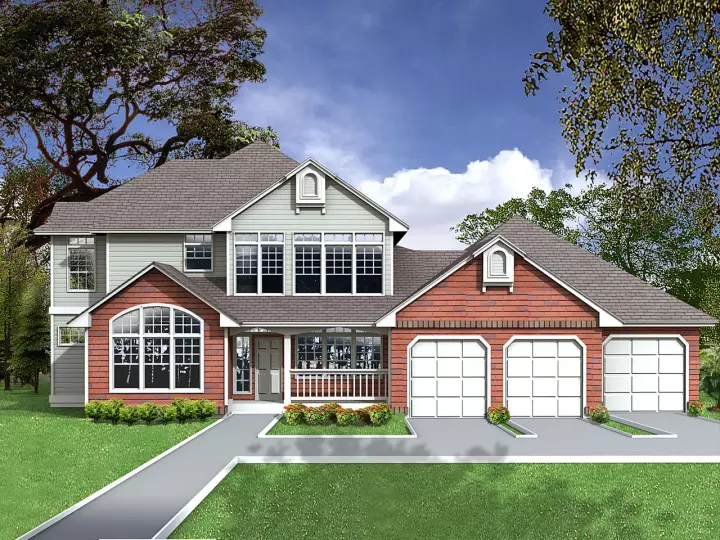 Traditional house plans 1-339 - front exterior, 3,384 sq ft, 4 bed, 2 bath house plans | Monster House Plans