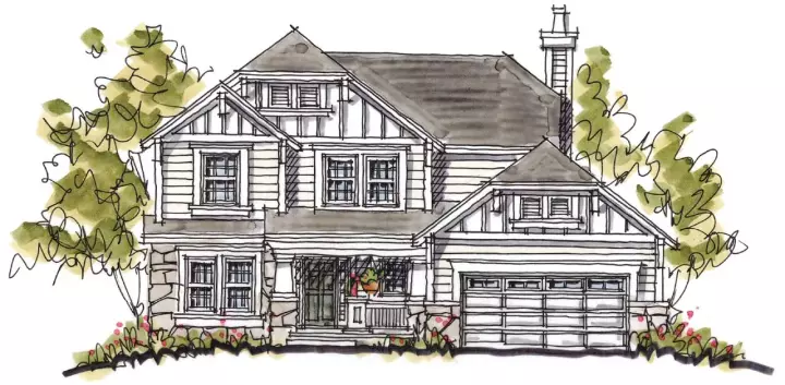 Craftsman house plans 10-1030 - front exterior, 2,200 sq ft, 4 bed, 2 bath house plans | Monster House Plans