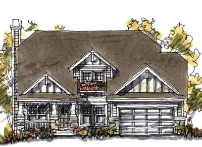 Craftsman house plans 10-1045 - front exterior, 2,354 sq ft, 4 bed, 3 bath house plans | Monster House Plans