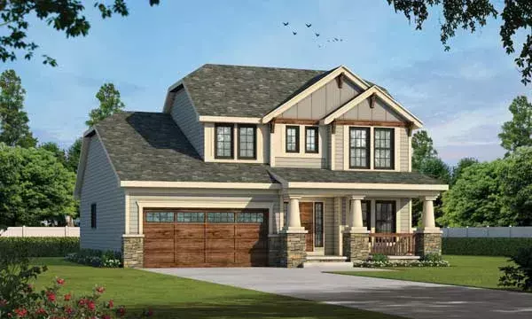 Craftsman house plans 10-1068 - front exterior, 1,699 sq ft, 3 bed, 2 bath house plans | Monster House Plans