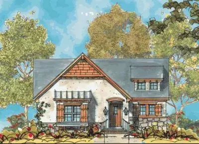 European house plans 10-1134 - front exterior, 1,806 sq ft, 2 bed, 2 bath house plans | Monster House Plans