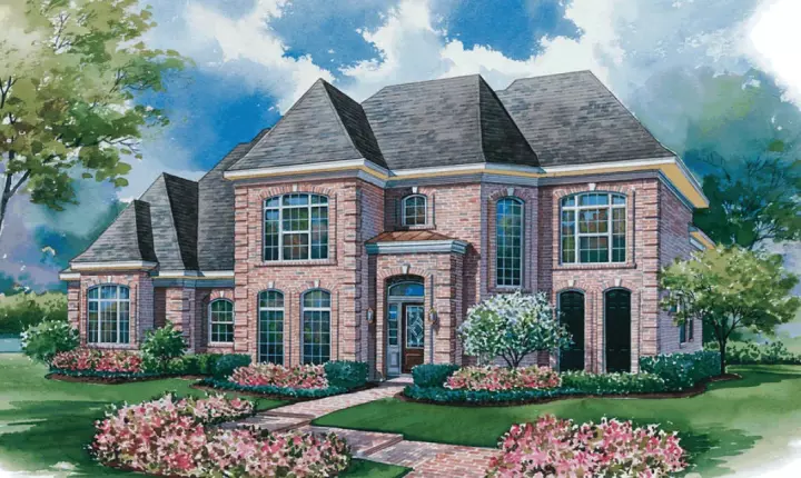 European house plans 10-1182 - front exterior, 3,677 sq ft, 4 bed, 3 bath house plans | Monster House Plans