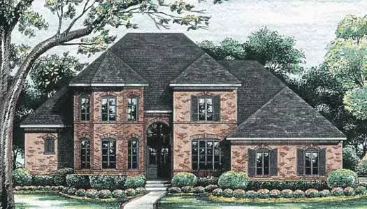 European house plans 10-1192 - front exterior, 2,655 sq ft, 4 bed, 2 bath house plans | Monster House Plans