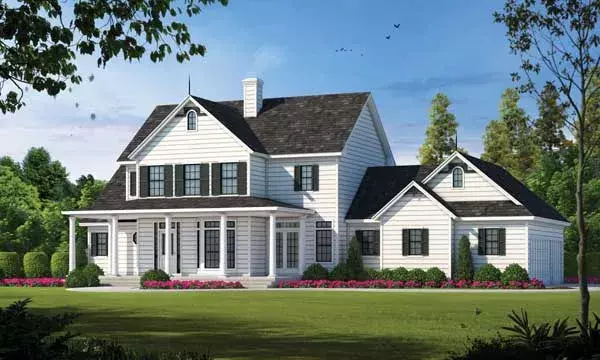 Modern Farmhouse house plans 10-1198 - front exterior, 2,361 sq ft, 3 bed, 3 bath house plans | Monster House Plans