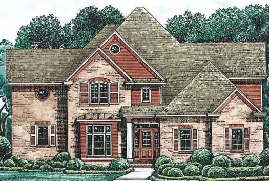 Traditional house plans 10-1214 - front exterior, 2,830 sq ft, 4 bed, 3 bath house plans | Monster House Plans