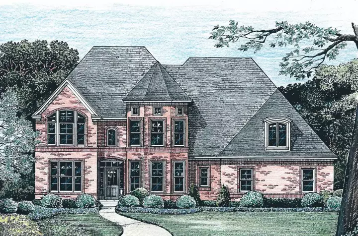 European house plans 10-1228 - front exterior, 2,777 sq ft, 4 bed, 3 bath house plans | Monster House Plans