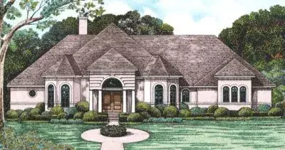 Mediterranean house plans 10-1231 - front exterior, 2,517 sq ft, 3 bed, 2 bath house plans | Monster House Plans