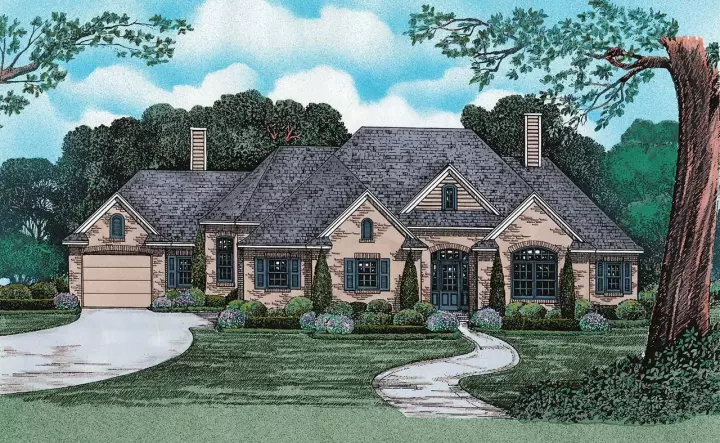 French Country house plans 10-1239 - front exterior, 2,331 sq ft, 3 bed, 2 bath house plans | Monster House Plans