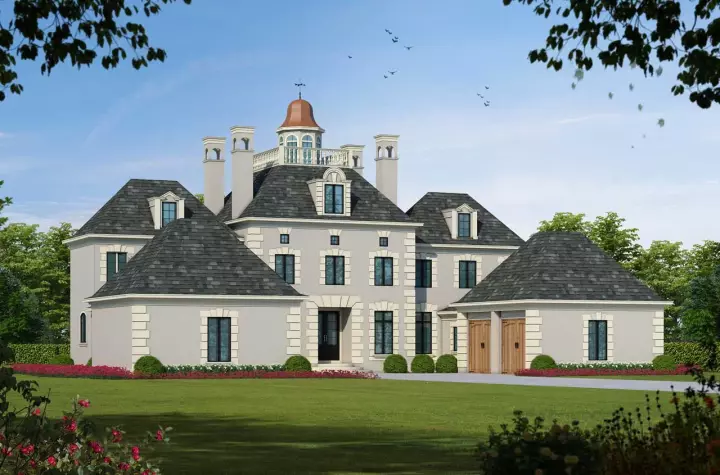 Italian house plans 10-1246 - front exterior, 3,335 sq ft, 4 bed, 3 bath house plans | Monster House Plans