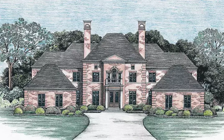 European house plans 10-1247 - front exterior, 3,335 sq ft, 4 bed, 3 bath house plans | Monster House Plans