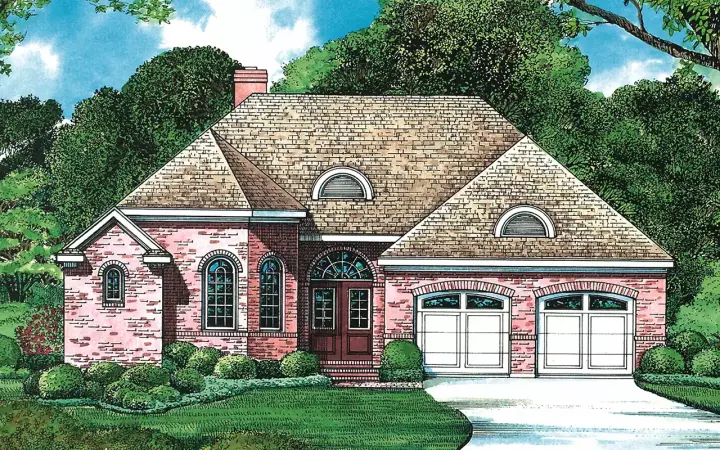 European house plans 10-1270 - front exterior, 1,339 sq ft, 2 bed, 2 bath house plans | Monster House Plans