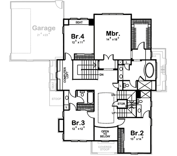 Upper/Second Floor Plan:10-1300