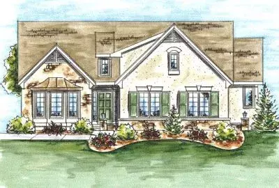 French Country house plans 10-1333 - front exterior, 1,612 sq ft, 2 bed, 2 bath house plans | Monster House Plans