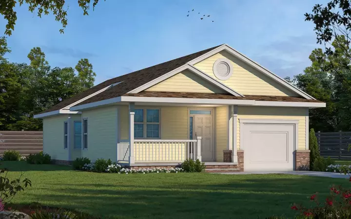 Traditional house plans 10-1352 - front exterior, 1,332 sq ft, 3 bed, 2 bath house plans | Monster House Plans