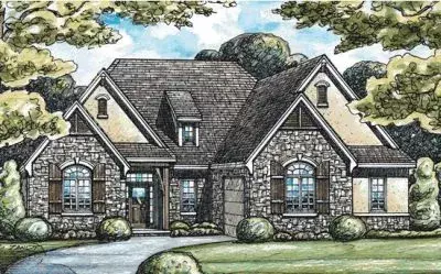 French Country house plans 10-1366 - front exterior, 2,255 sq ft, 2 bed, 2 bath house plans | Monster House Plans