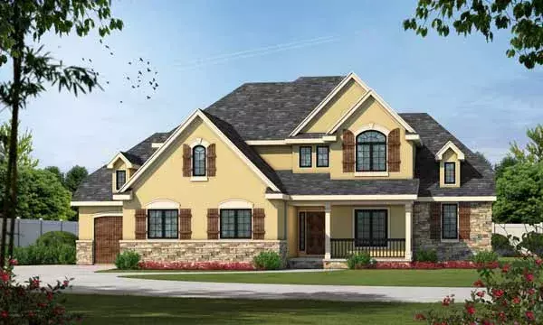 European house plans 10-1367 - front exterior, 3,124 sq ft, 4 bed, 3 bath house plans | Monster House Plans