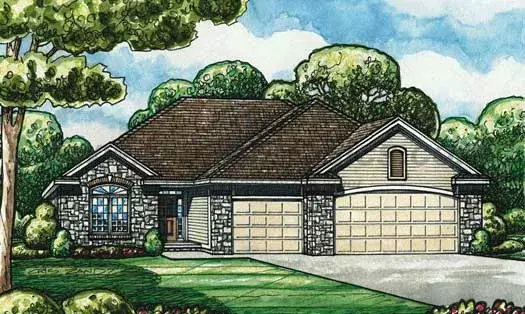 Traditional house plans 10-1392 - front exterior, 1,764 sq ft, 2 bed, 2 bath house plans | Monster House Plans