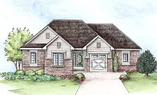 Traditional house plans 10-1420 - front exterior, 1,899 sq ft, 3 bed, 2 bath house plans | Monster House Plans