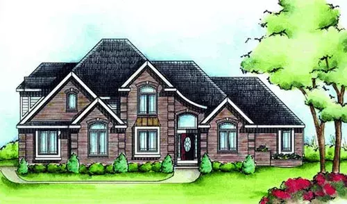 European house plans 10-1434 - front exterior, 3,060 sq ft, 4 bed, 3 bath house plans | Monster House Plans