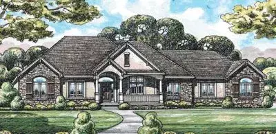 European house plans 10-1451 - front exterior, 2,641 sq ft, 3 bed, 3 bath house plans | Monster House Plans