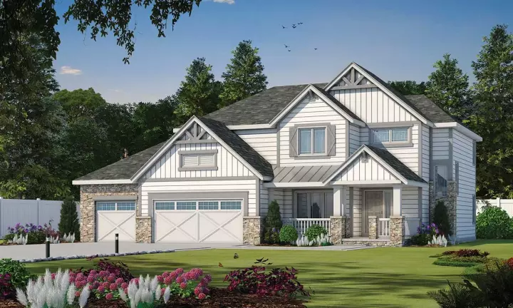 Craftsman house plans 10-1465 - front exterior, 2,400 sq ft, 4 bed, 3 bath house plans | Monster House Plans