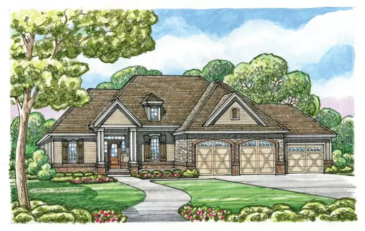 European house plans 10-1467 - front exterior, 2,200 sq ft, 3 bed, 2 bath house plans | Monster House Plans