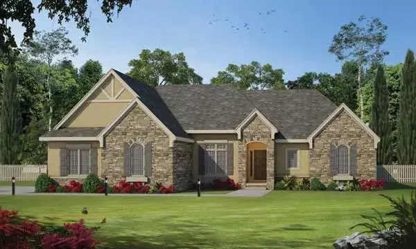 French Country house plans 10-1469 - front exterior, 2,485 sq ft, 2 bed, 2 bath house plans | Monster House Plans