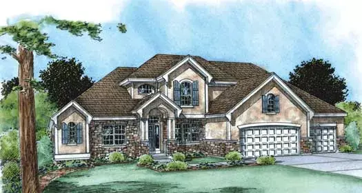 European house plans 10-1499 - front exterior, 2,772 sq ft, 4 bed, 3 bath house plans | Monster House Plans
