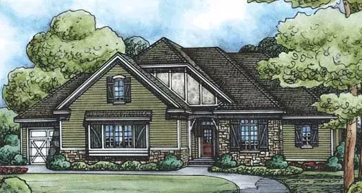 European house plans 10-1513 - front exterior, 2,279 sq ft, 2 bed, 3 bath house plans | Monster House Plans