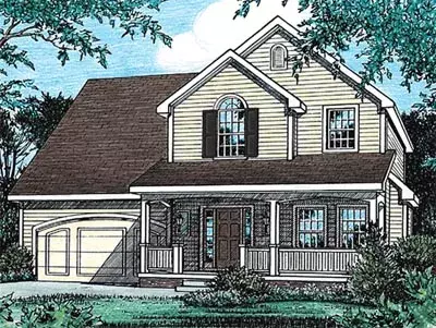 Traditional house plans 10-1533 - front exterior, 1,471 sq ft, 3 bed, 2 bath house plans | Monster House Plans