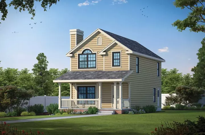 Country house plans 10-1536 - front exterior, 1,297 sq ft, 3 bed, 2 bath house plans | Monster House Plans
