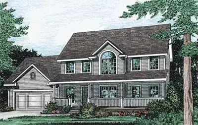 Farmhouse house plans 10-1538 - front exterior, 1,960 sq ft, 3 bed, 2 bath house plans | Monster House Plans