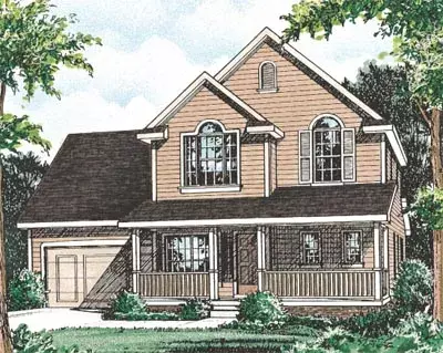 Farmhouse house plans 10-1539 - front exterior, 1,580 sq ft, 3 bed, 2 bath house plans | Monster House Plans