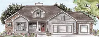 Traditional house plans 10-1541 - front exterior, 1,935 sq ft, 3 bed, 2 bath house plans | Monster House Plans