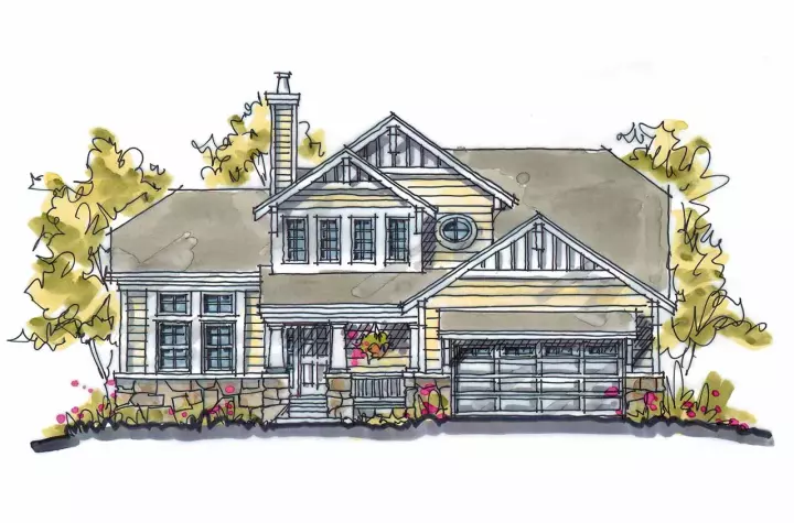 Craftsman house plans 10-1580 - front exterior, 1,818 sq ft, 3 bed, 2 bath house plans | Monster House Plans