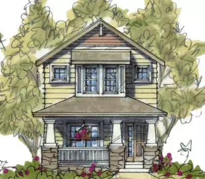 Craftsman house plans 10-1594 - front exterior, 1,563 sq ft, 3 bed, 2 bath house plans | Monster House Plans