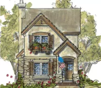 French Country house plans 10-1596 - front exterior, 1,703 sq ft, 3 bed, 2 bath house plans | Monster House Plans