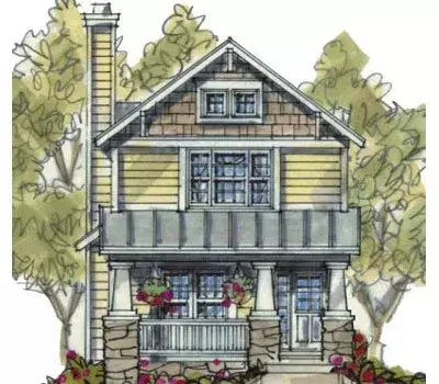 Craftsman house plans 10-1597 - front exterior, 1,649 sq ft, 3 bed, 2 bath house plans | Monster House Plans