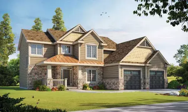 Craftsman house plans 10-1611 - front exterior, 2,023 sq ft, 3 bed, 2 bath house plans | Monster House Plans