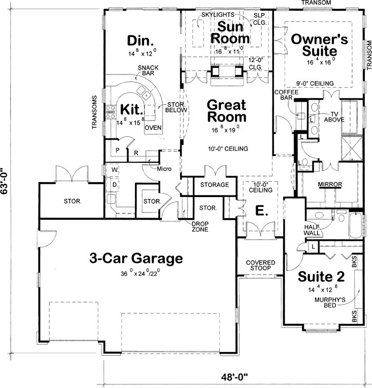 Traditional Style Home Design 10-1626