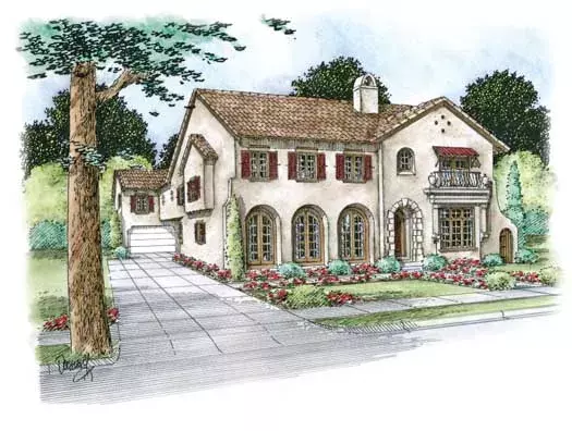 Mediterranean house plans 10-1644 - front exterior, 4,839 sq ft, 4 bed, 4 bath house plans | Monster House Plans