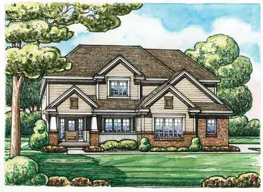 Traditional house plans 10-1649 - front exterior, 2,158 sq ft, 4 bed, 2 bath house plans | Monster House Plans