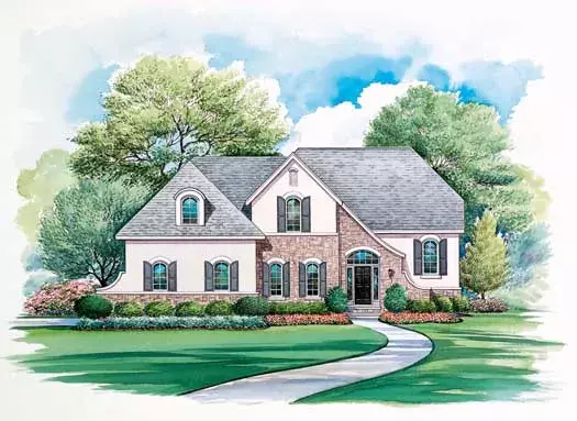 French Country house plans 10-1662 - front exterior, 2,766 sq ft, 4 bed, 2 bath house plans | Monster House Plans