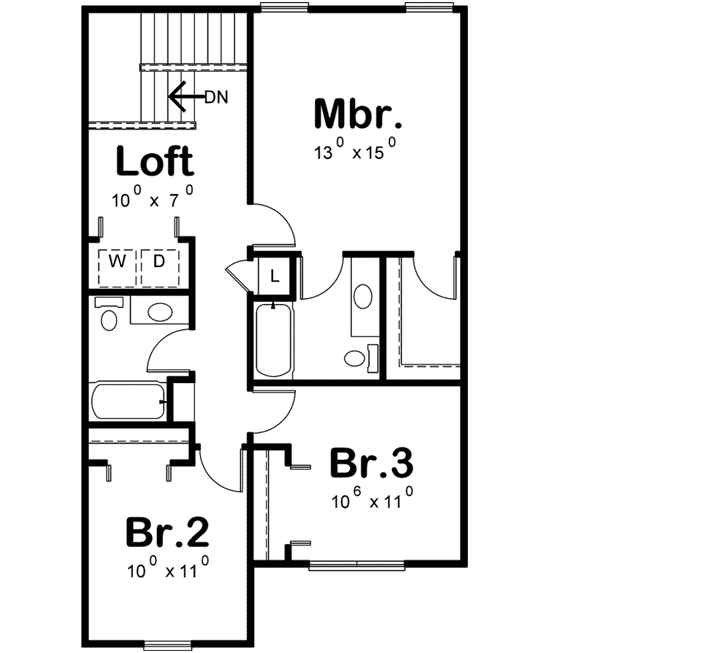 Upper/Second Floor Plan:10-1676
