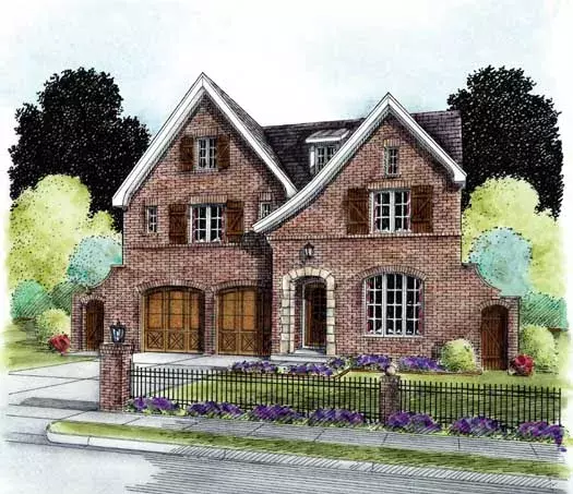 European house plans 10-1702 - front exterior, 3,589 sq ft, 4 bed, 4 bath house plans | Monster House Plans