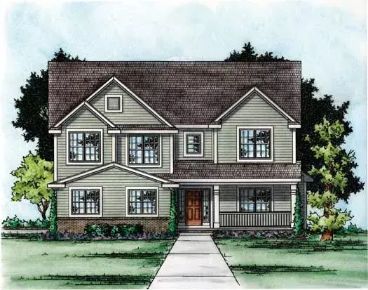 Traditional house plans 10-1714 - front exterior, 2,498 sq ft, 4 bed, 3 bath house plans | Monster House Plans
