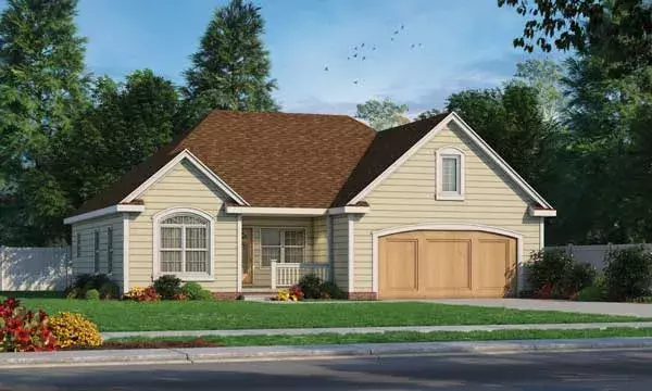 Traditional house plans 10-1732 - front exterior, 1,413 sq ft, 2 bed, 2 bath house plans | Monster House Plans